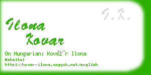 ilona kovar business card